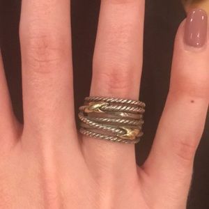 David Yurman Double Cross Over Ring